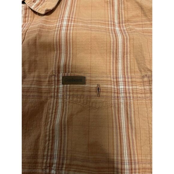 Carhartt Mens Button Down Shirt - Casual Outdoors Work Wear Orange - Large - Picture 4 of 7